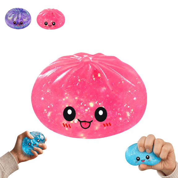 2026 New Sugar Glitter Dumpling Squishy, Viral Bao Bun Squishies Dumling, Multi‑color glitter squeeze toy, stress ball sensory fidget toys, travel decompression kids gifts A-1PC