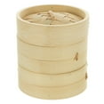thumbnail image 1 of Dosaele 1 Set Handmade Bamboo Steamer Cooking Tool Kitchen Food Steamer with Lid, 1 of 8