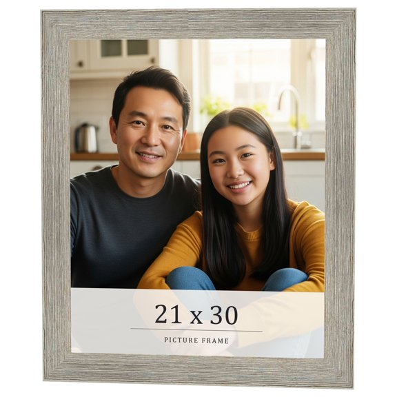 21x30 Frame Grey Real Wood Picture Frame Width 1.5 Inches | Interior Frame Depth 0.5 Inches | Barn