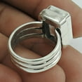 thumbnail image 4 of Natural Crystal Quartz Band Ring, Statement Ring, Wedding Ring, Anniversary Gifts, Antique Jewelry, Solid 925 Sterling Silver, Twisted Design Ring (Crystal Quartz, Size 7), 4 of 5