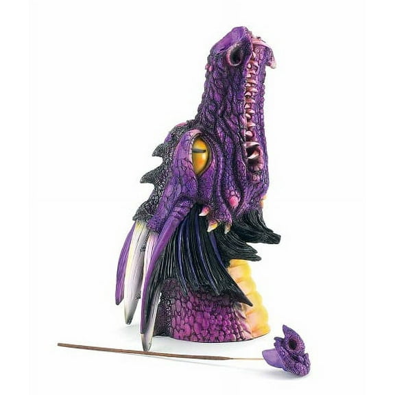 Mythical Purple Dragons Head Incense Burner Fantasy 2140 New Smoker Decoration