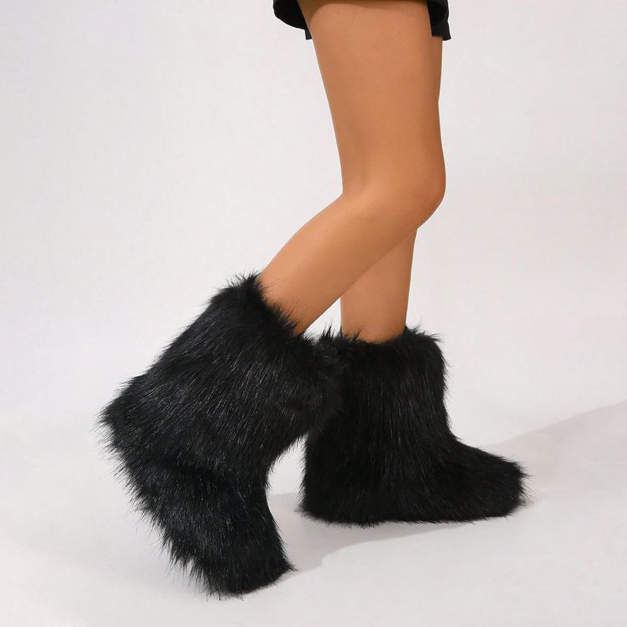 Ecetana Women's Faux Fur Mid-Calf Winter Boots photo 5