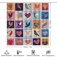 thumbnail image 2 of 4 Piece Shower Curtain Sets Shower Curtain And Rugs Shower Curtain Set Valentine's Day Love Stamps Waterproof Fabric Bath Curtains Heart Love Stamps Retro Valentines Day Decor for Bathtub Decor, 2 of 8