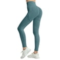 thumbnail image 2 of 3D Anti Cellulite Leggings Scrunch Butt Compression Legging No Curling Lift Pants Lightweight Slim Fit Pants Tummy Shaping Pants 3D Gym Leggings for Women No Front Seam Leggings Blackish Green L, 2 of 7