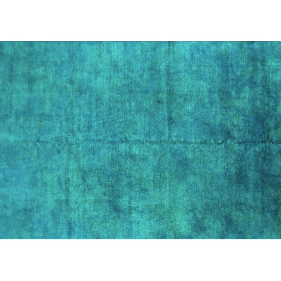 Ahgly Company Machine Washable Indoor Rectangle Oriental Turquoise Blue Industrial Area Rugs, 8' x 10'