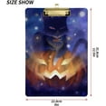 thumbnail image 3 of FMSHPON Halloween Pumpkin Cat Purple Magic Clipboard Hardboard Wood Nursing Clip Board and Pull for Standard A4 Letter 13x9 inches, 3 of 5