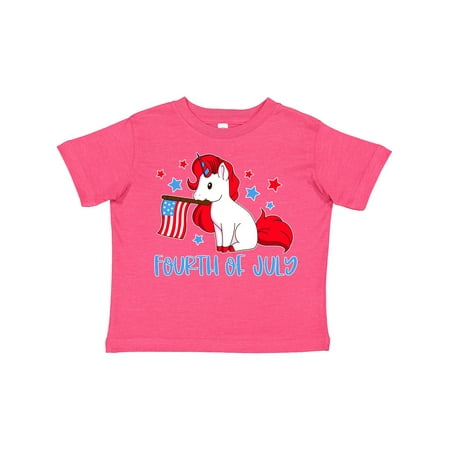 

Inktastic 4th of July Unicorn Holding American Flag Gift Toddler Boy or Toddler Girl T-Shirt