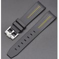 thumbnail image 1 of Correa de reloj de goma de color de 20 mm compatible con Swatch X Omega Mission To The Moon-Black yellow line- Bolígrafo Bolígrafo Bolígrafo de papelería, 1 of 4