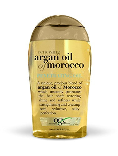 OGX Renewing + Argan Oil of Morocco Penetrating Hair Oil Treatment, Moisturizing & Strengthening Silky Hair Oil for All Hair Types, Paraben-Free, Sulfated-Surfactants Free, 3.3 fl oz