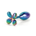 thumbnail image 2 of Rear Assets Chrome-Plated Aluminum Clover Anal Plug, Rainbow, 2 of 6