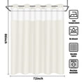 thumbnail image 7 of Ikfashoni Hookless Shower Curtain with Snap in Liner,Cream Waffle Weave Waterproof Fabric Mesh Window Bathroom Curtain,72"X86", 7 of 7