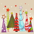 thumbnail image 2 of Diannart 26x26 Gold Ornate Wood Framed with Double Matting Museum Art Print Titled - Sparkly and Bright Christmas Trees II, 2 of 4