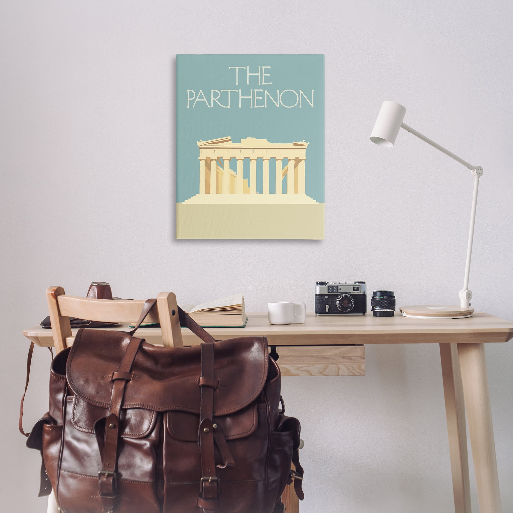 Stupell Industries Parthenon Landmark View Buildings & Architecture Painting Wrapped Canvas Art Print Wall Art, 30 x 40