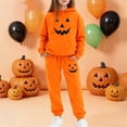 thumbnail image 2 of Shadoumai Kids Girls Halloween Outfits Printed Long Sleeve Sweatshirt Easy Care Soft Fabric Everyday Indoor Play Clothes Girl Seasonal Sweatshirt Outfit, 2 of 4