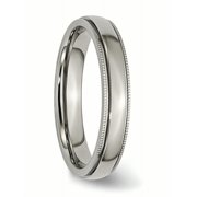 Titanium Grooved and Beaded Edge 4mm Polished Band