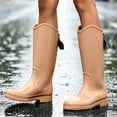 thumbnail image 5 of FRSASU Women's Knee‑High Waterproof Rain Boots Tassel Decor Matte Tall Boots Non‑Slip Sole for Rainy Days & Daily Wear Khaki, 5 of 8