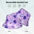 thumbnail image 5 of Daiia Violet Pattern Bucket Hat - Trendy Cotton Sun Hat for Beach, Golf, Fishing - Fun Outdoor Vacation Boonie for Men and Women, 5 of 9