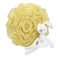 thumbnail image 4 of Beautiful Handmade 3D Rose with Custom Made Fabric Decorative Throw Pillow 16" Round (Yellow, Case+Insert), 4 of 5