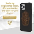 thumbnail image 2 of Case Yard Wooden Case for iPhone-11-Pro-Max Soft TPU Silicone cover Slim Fit Shockproof Wood Protective Phone Cover for Girls Boys Men and Women Supports Wireless Charging Hamsa Hand Design, 2 of 7