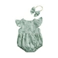 thumbnail image 1 of ITFABS Bébé Imprimé Floral Col Rond Fly Manches Body+ Bande de Cheveux, 1 of 4