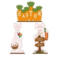 thumbnail image 2 of AuroraX Easter Decorations Home Decor,Seasonal Handmade Tabletop Set Of 3 Wooden Easter Ornaments,Easter Table Centerpiece Festive Dining Table Holiday Mantel Decor Spring Home Decor, 2 of 8