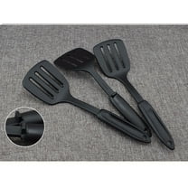 Raindrops 1Set Kitchen Utensils Slotted Turner for Non-Stick Pans Black Heat-Resistant Spatula