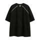 thumbnail image 4 of Tops para hombre, blusas y camisas de cuello redondo y manga corta para hombre, camisas casuales de color liso con cremallera y cuello redondo, blusa para hombre, 4 of 6