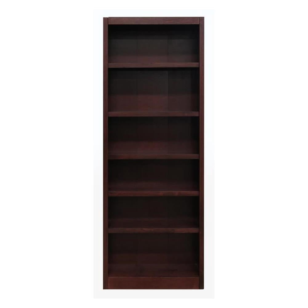 Bowery Hill Wood Cherry Bookcase Rectangular Adjustable 84" Unassembled