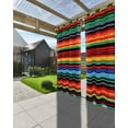 thumbnail image 3 of nqOlkjepod Outdoor Curtains for Patio Waterproof, Mexico Stripes Outdoor Privacy Panels Grommet, Colored Abstract Striped Orange Red Boho Blackout Outside Curtains for Porch/Cabana 54"x84", 1 Panel, 3 of 8