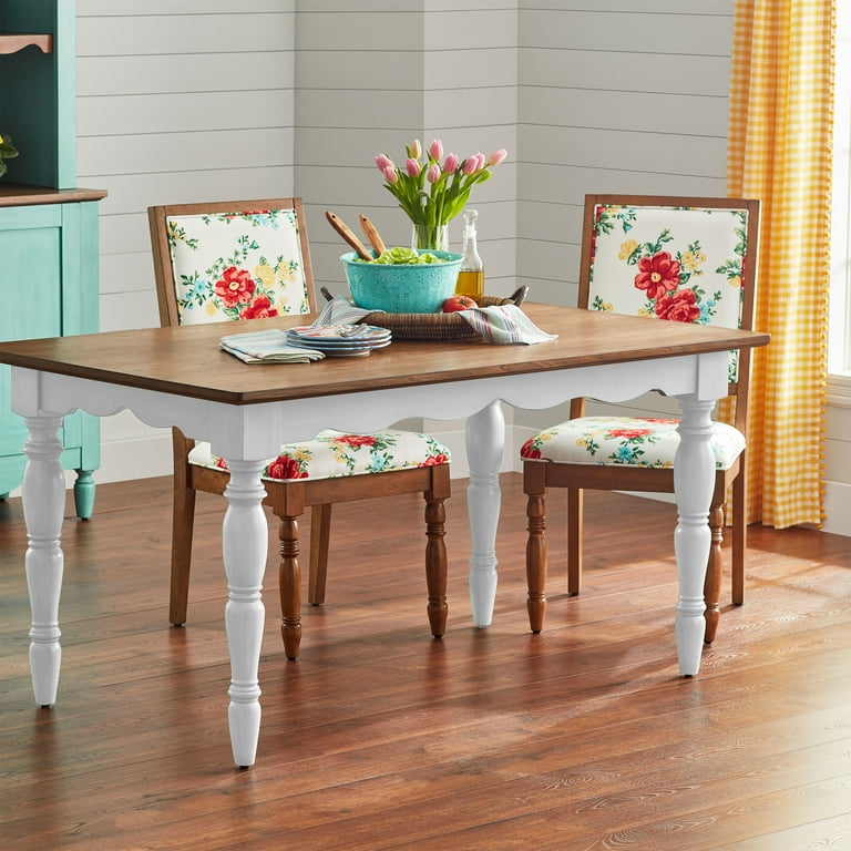 The Pioneer Woman Dining Table Made With Solid Wood Frame White Walmart