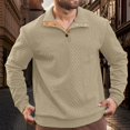 thumbnail image 5 of Blekii Men's Jacquard Knit Sweatshirt, Button Detail Stand Collar Pullover, Textured Pattern Long Sleeve Top, Smart Casual Layer for Spring/Fall, Lightweight And Breathable, Stylish, 5 of 5