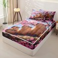 thumbnail image 2 of Homewish Capybara Zipper Full Size Comforter Sets with Fitted Sheet and 2 Pillowcases For Capybara Lovers,Pink Sakura Cherry Blossom Zipper Bedding Set For Kids Girls,Reversible,4 Pieces, 2 of 7
