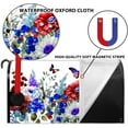 thumbnail image 5 of Blue Floral Mailbox Covers Stars and Stripes Butterfly Mailbox Cover Magnetic Standard Size 18x21 Inch Blue White Red Flower Mail Box Cover Wrap Outdoor House Garden Decorative, 5 of 6