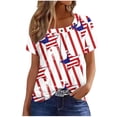 thumbnail image 2 of Fiudx Liquidación de Ahorros de Verano Blusa de Manga Corta a La Moda para Mujer, Camiseta Estampada, Top Informal, 2 of 5