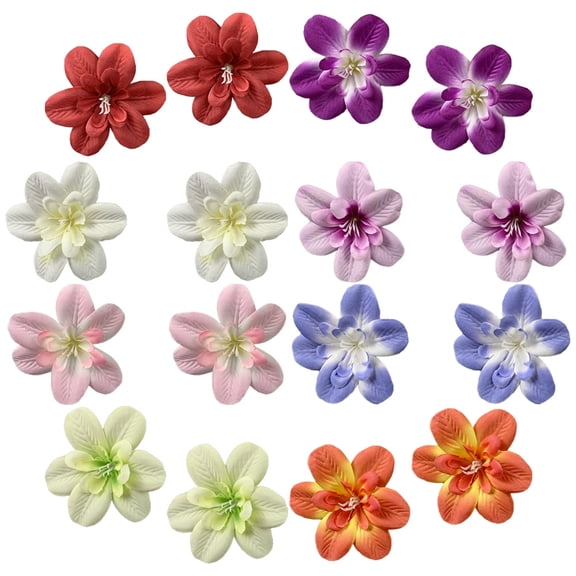 RENACLIPY 16Pcs Reusable Silk Orchid Flower Heads for DIY Hair Accessories and Home Decor
