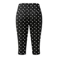 thumbnail image 4 of 2026 New Women Side Slit Capri Pants Stretchy Slim Fit Capris Yoga Leggings Y2k Knee Length Going Out Cropped Pants(Black,S), 4 of 5
