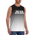 thumbnail image 2 of Camiseta sin mangas para hombre "Hablemos después del café", camisetas sin mangas musculosas, camisetas sin mangas para hacer ejercicio en el gimnasio, camisetas sin mangas para playa de verano., 2 of 8
