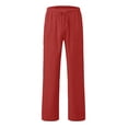 thumbnail image 3 of Dwellite Boys Linen Pants Baggy Summer Beach Yoga Pant Loose Fit Elastic Waist Drawstring Casual Trousers with Pockets 5-15 Years Wine 170, 3 of 3