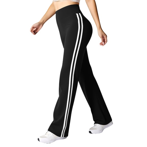 Fewfanhot Womens Pants High Waisted Tummy Control Bell Bottom Bootcut Flared Yoga Pants for Women