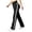 Black, variant on Women's Yoga Pants Retro Striped High Waist Flared Wide Leg Stretchy Workout Trousers with Pockets, Tummy Control Athletic Pants for Fitness and Casual Wear