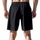 thumbnail image 4 of pstuiky Pantalones cortos para hombre, Pantalones cortos de lino con cintura elástica y botones de color liso para hombre, versátiles y a la moda. Pantalones cortos de golf, 4 of 9