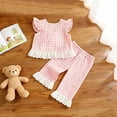 thumbnail image 5 of kpoplk Toddler Girl Clothes Baby Girl Sleeveless Clothing Summer Outfit 2-6 Year Little Matching Sleeveless Top Long Pants Set 2Pcs Size 6-9 Months,Pink, 5 of 8