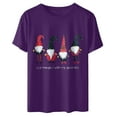 thumbnail image 4 of jsaierl Christmas Shirts Women Short Sleeve Gnome Graphic Tops Round Neck Shirt Bleached Plus Size Tees Blouse Top Christmas Gifts for Teen Girls, 4 of 7