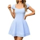 thumbnail image 1 of Vestido URYIAO Summer Cap Manga A Short para Mujer Azul XS, 1 of 5