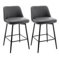 thumbnail image 2 of Yesurprise Swivel Barstools Set of 2, Modern Upholstered Kitchen Bar Stools with Metal Legs, Counter Height Bar Chair with Backrest, Footrest for Dining Room, Kitchen, 2 of 8