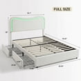 thumbnail image 2 of Yeshouse Estructura de cama Boucle con 2 cajones, plataforma tapizada con cabecero LED y listones de madera maciza. No necesita somier. Ideal para niños y adolescentes, 2 of 6