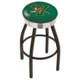 thumbnail image 5 of Wisconsin Badgers 30" Alternate Black Wrinkle Swivel Bar Stool with Chrome Ribbed Ring, 5 of 7