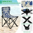 thumbnail image 4 of 600D Oxford Camping Chair Portable Foldable Chair Supports 220 lbs for Picnic, Fishing, Backpacking Blue and White Batik Pattern, 4 of 8