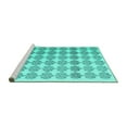 thumbnail image 2 of Ahgly Company Machine Washable Indoor Square Abstract Turquoise Blue Contemporary Area Rugs, 6' Square, 2 of 4