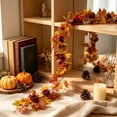 thumbnail image 5 of Artificial Maple Leaves Pumpkins Sunflowers and Vines Garland Flexible Reusable 69 Inch for Thanksgiving Home Decor, 5 of 6